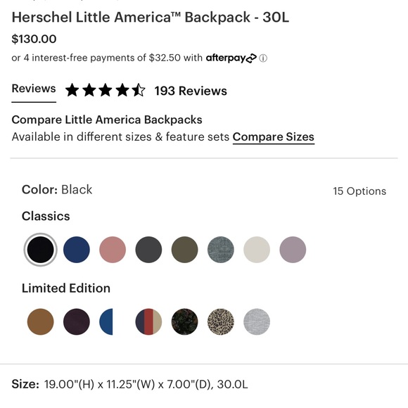 Herschel large book bag, black with black and white check - Picture 5 of 5